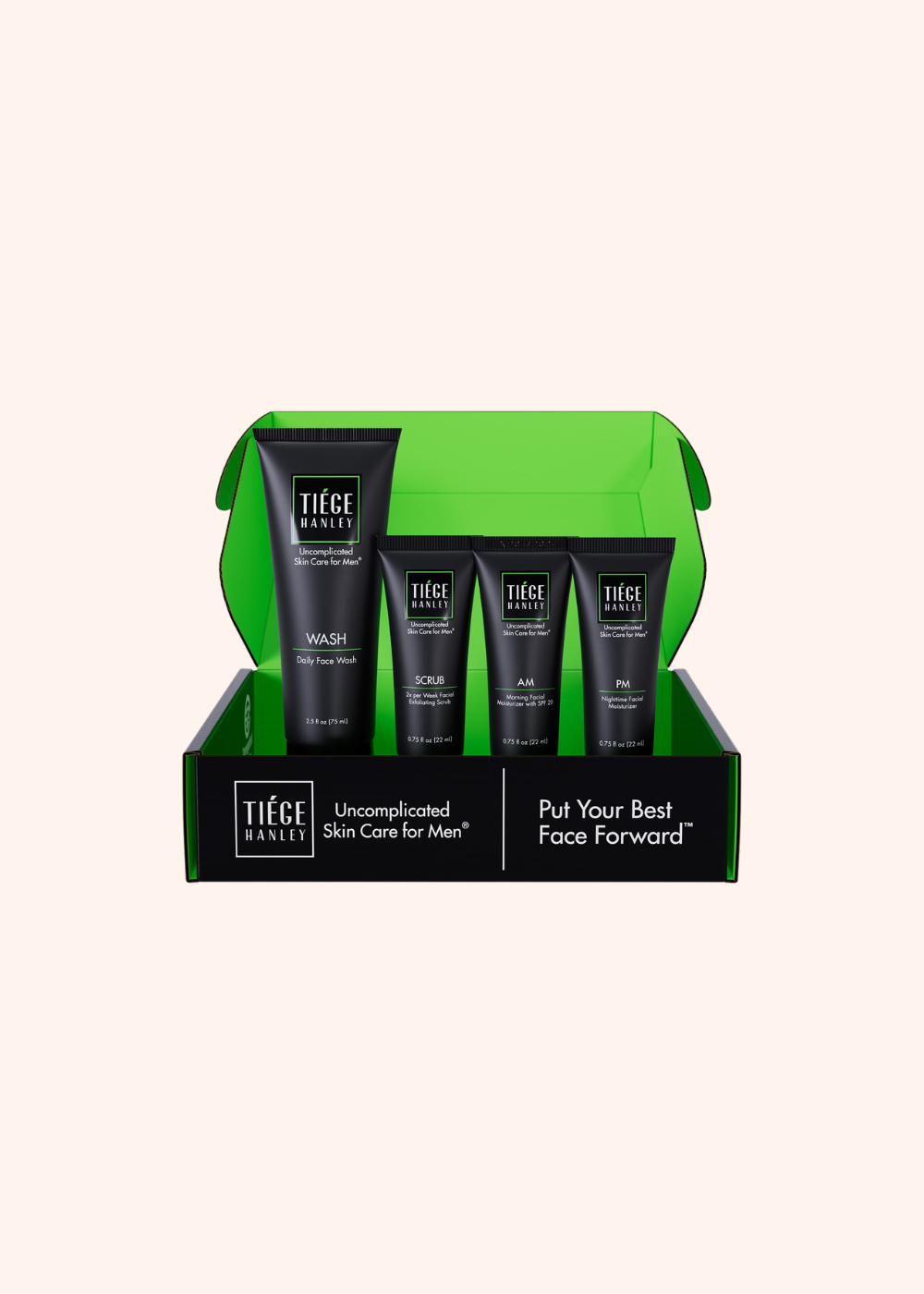 Tiege Hanley Essential Men's Skin Care Set, 30-Day, 4 Piece Kit | Level 1 Essential Routine