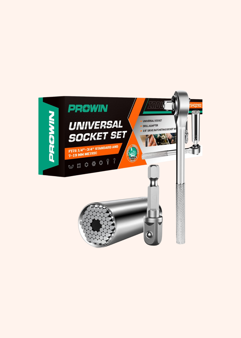 Prowin 3PCS Universal Socket Wrench Adjustable Socket Wrench Gifts for Men