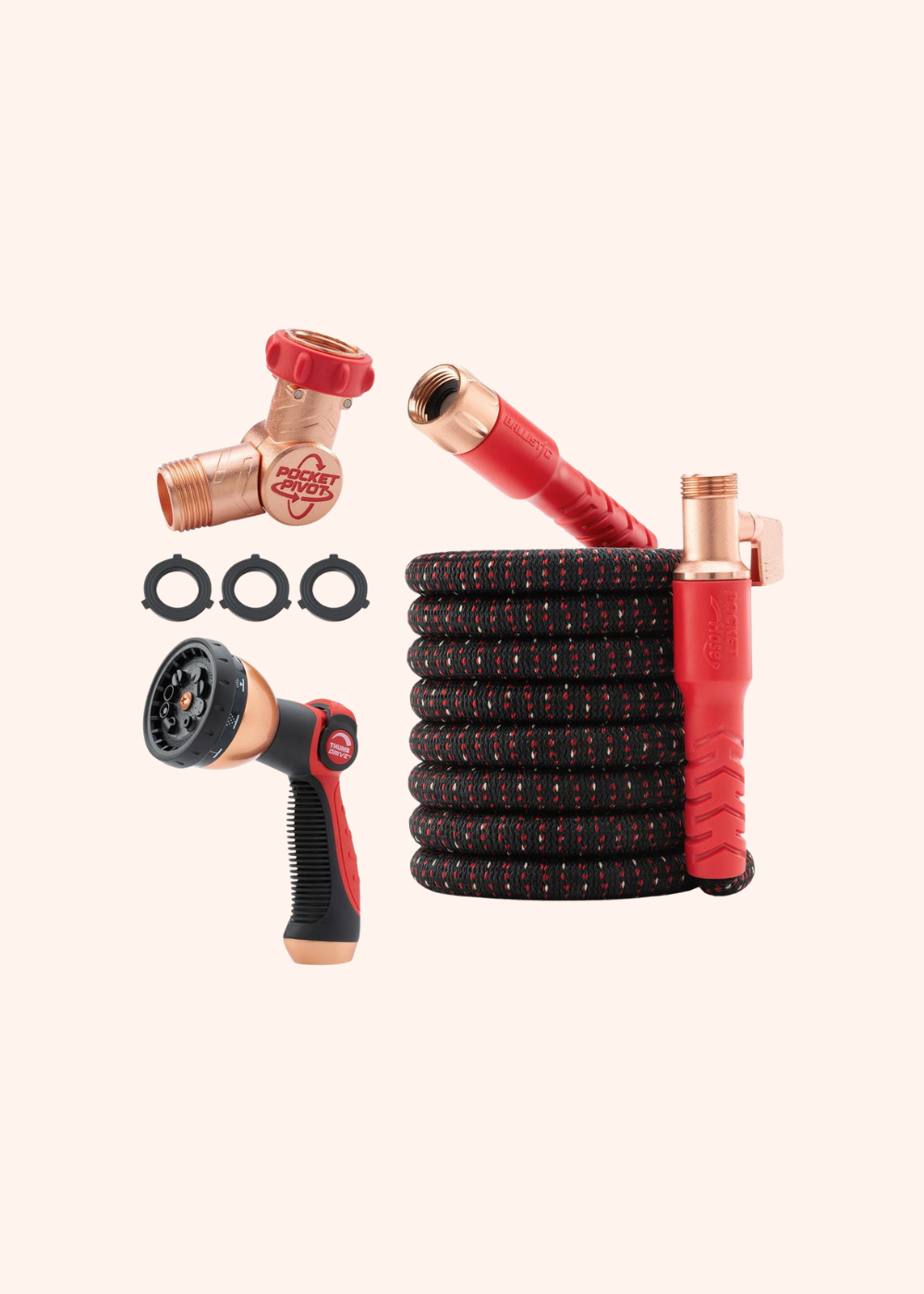 Pocket Hose Ballistic 50 FT Expandable Garden Hose, No-Kink, As Seen on TV